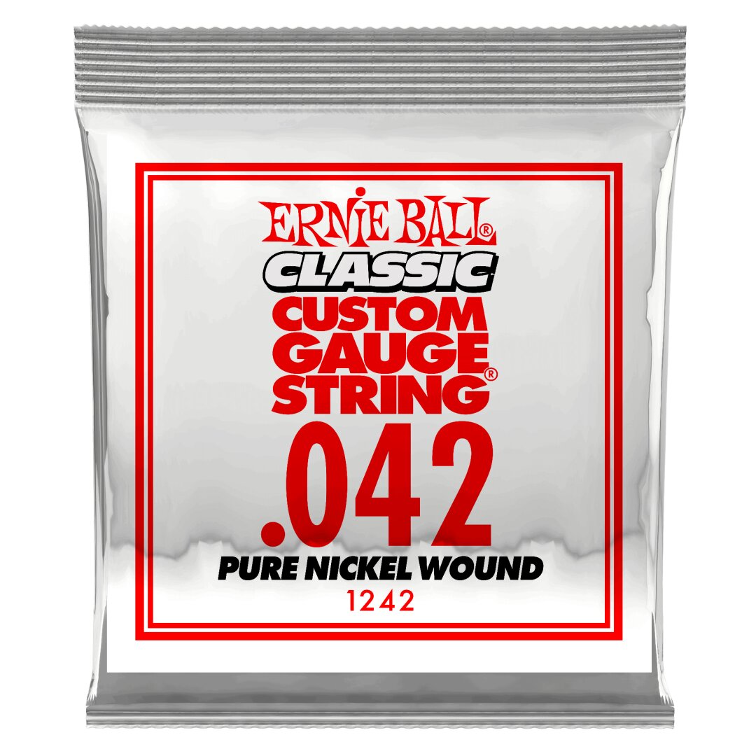 Ernie Ball .042 Classic Pure Nickel Wound Electric Guitar Strings 6 Pack