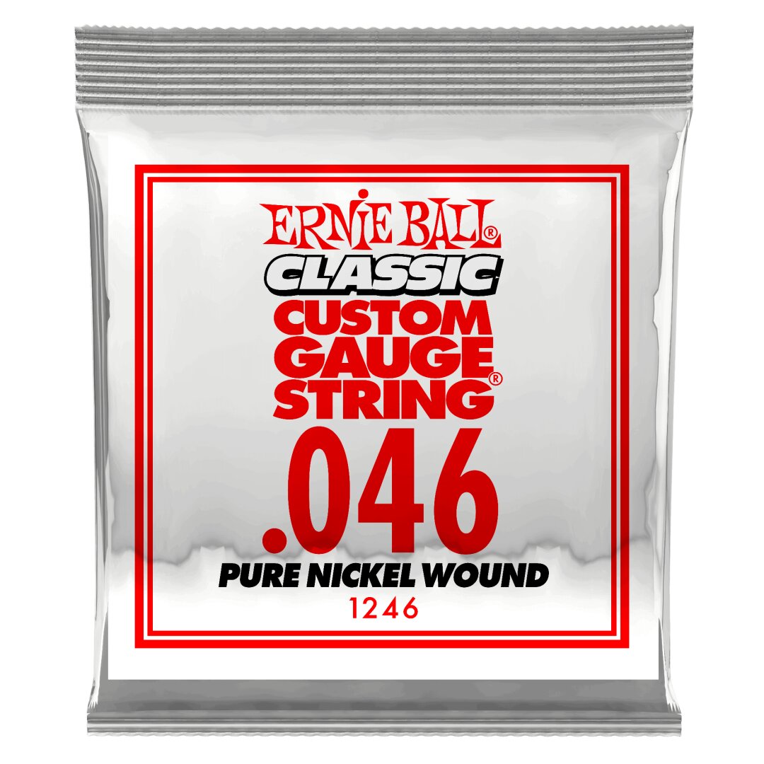 Ernie Ball .046 Classic Pure Nickel Wound Electric Guitar Strings 6 Pack