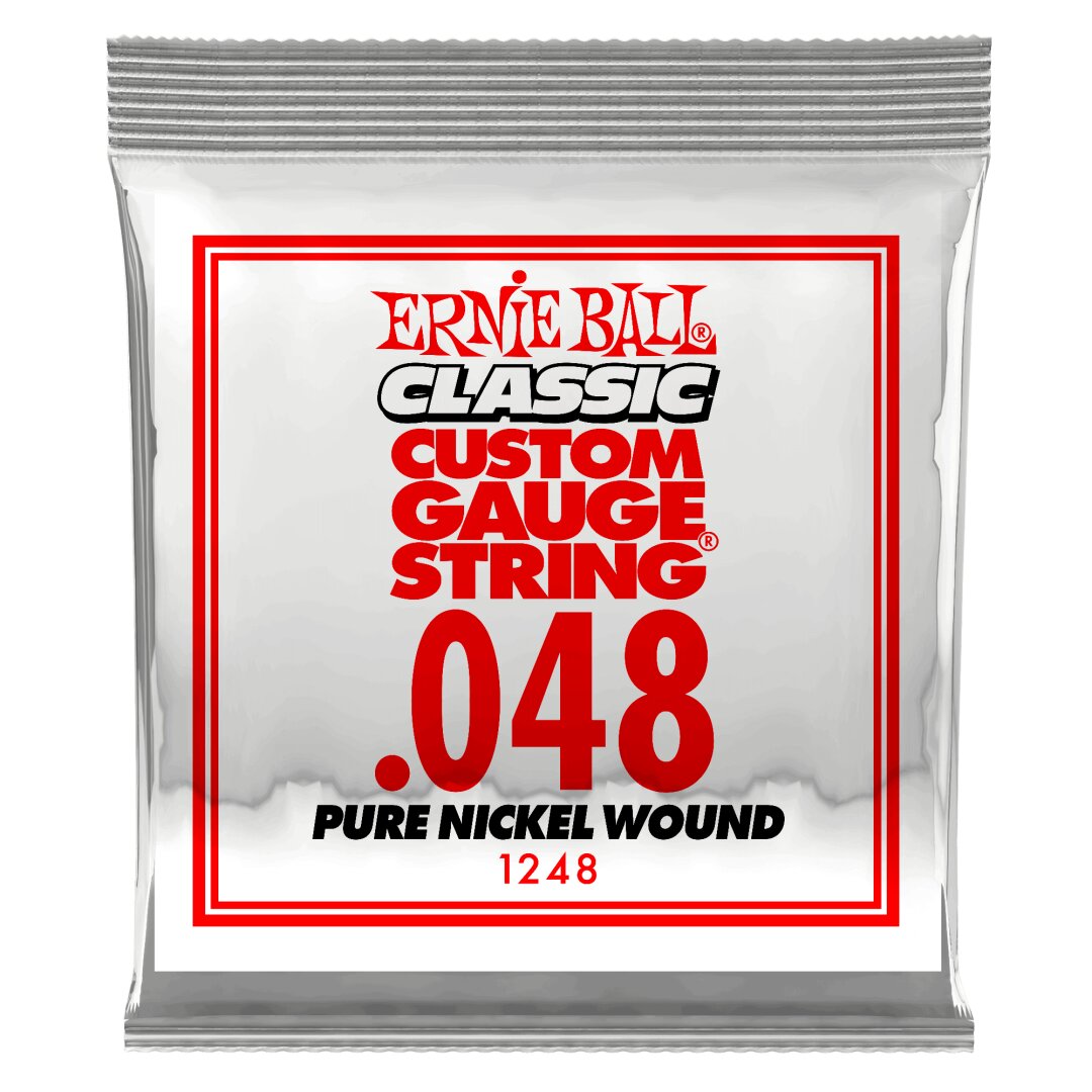Ernie Ball .048 Classic Pure Nickel Wound Electric Guitar Strings 6 Pack