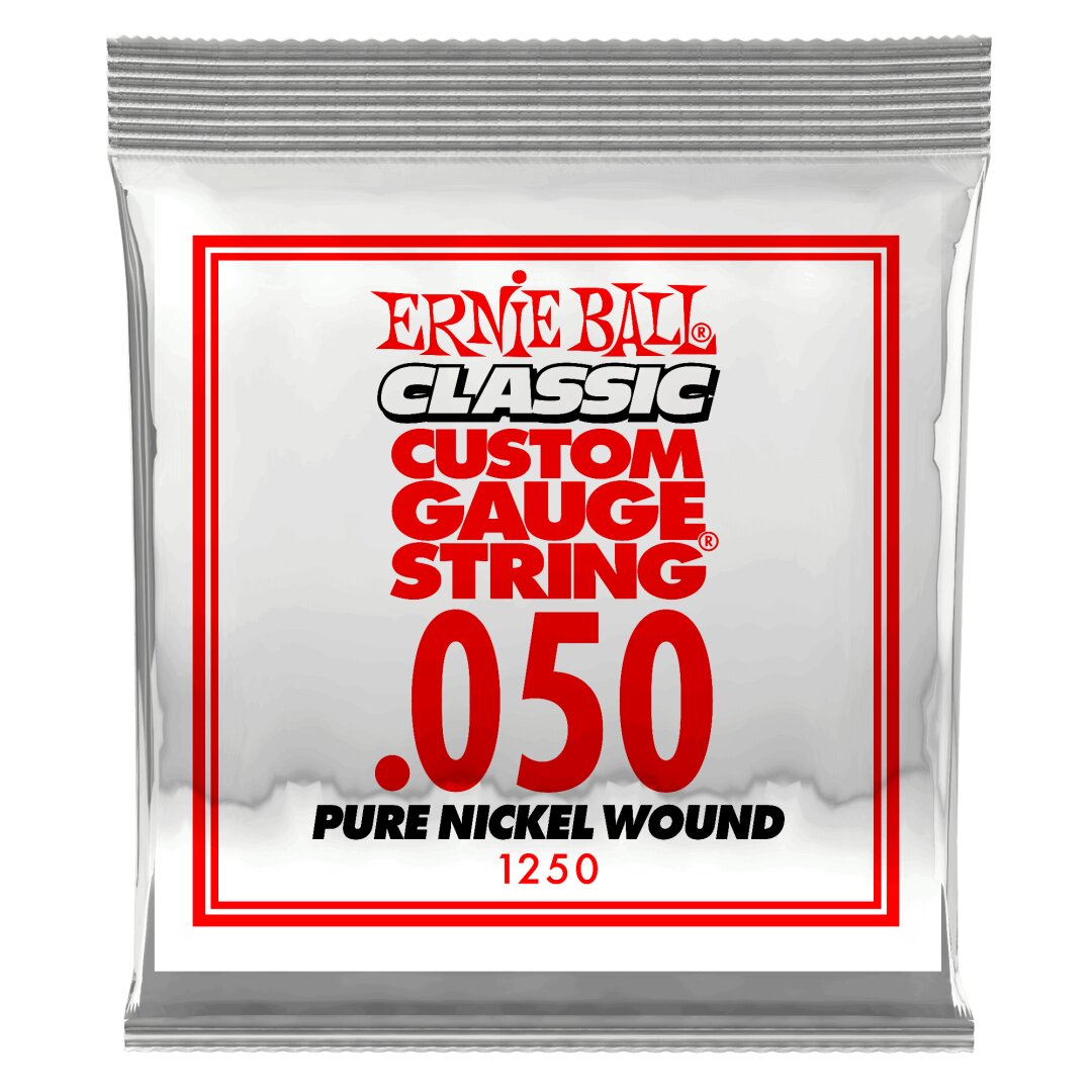 Ernie Ball .050 Classic Pure Nickel Wound Electric Guitar Strings 6 Pack