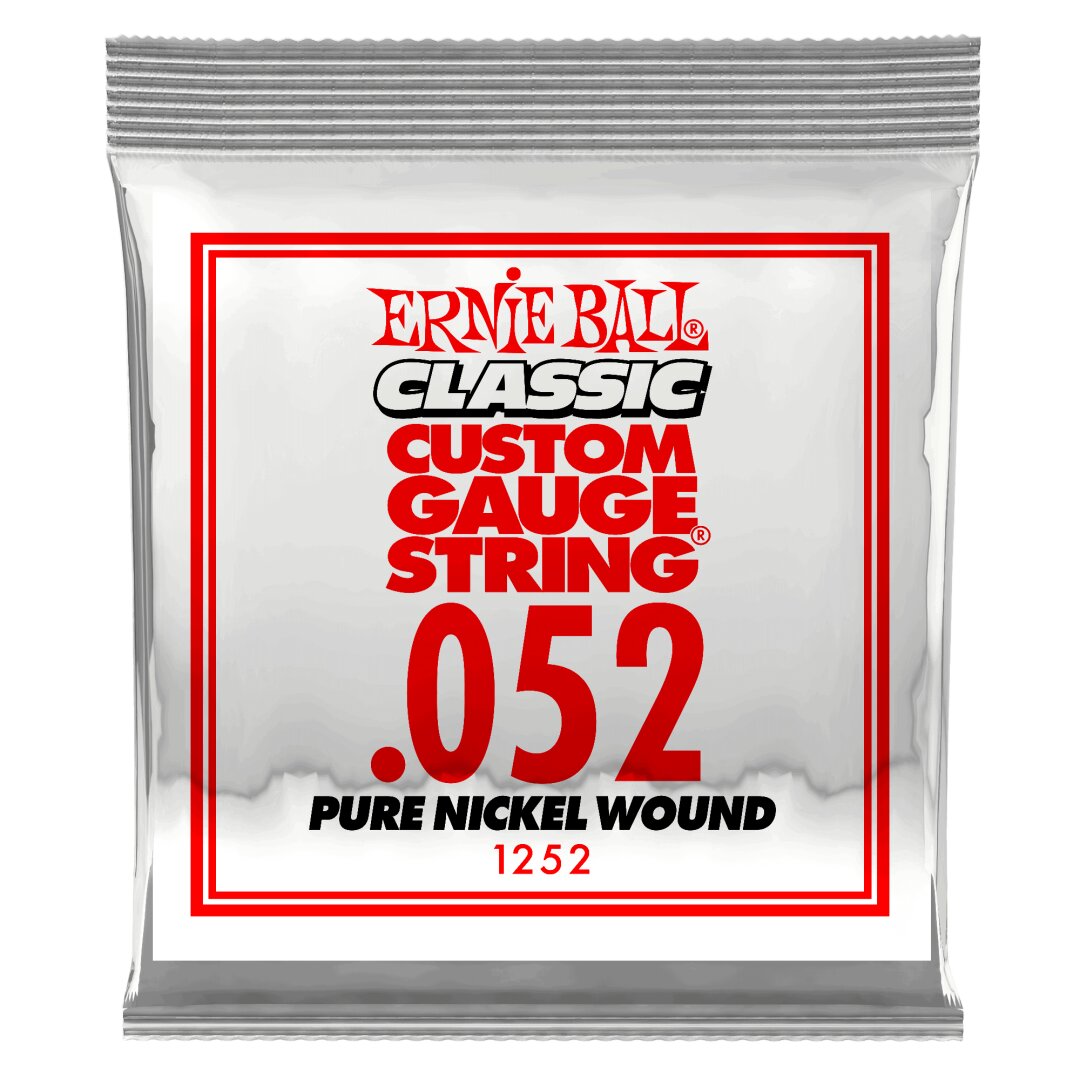 Ernie Ball .052 Classic Pure Nickel Wound Electric Guitar Strings 6 Pack