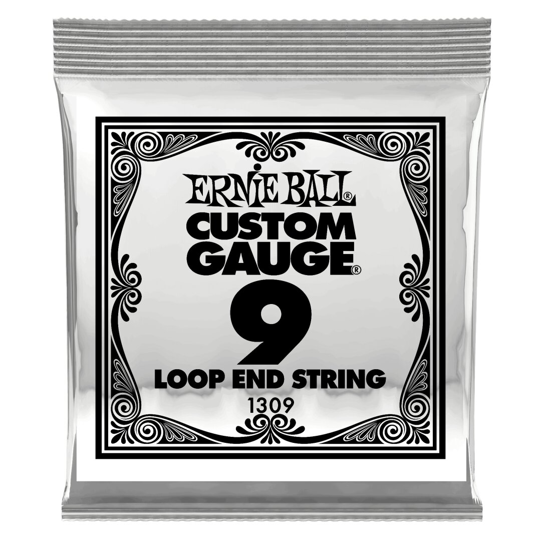 Ernie Ball .009 Loop End Stainless Steel Plain Banjo or Mandolin Guitar Strings 6