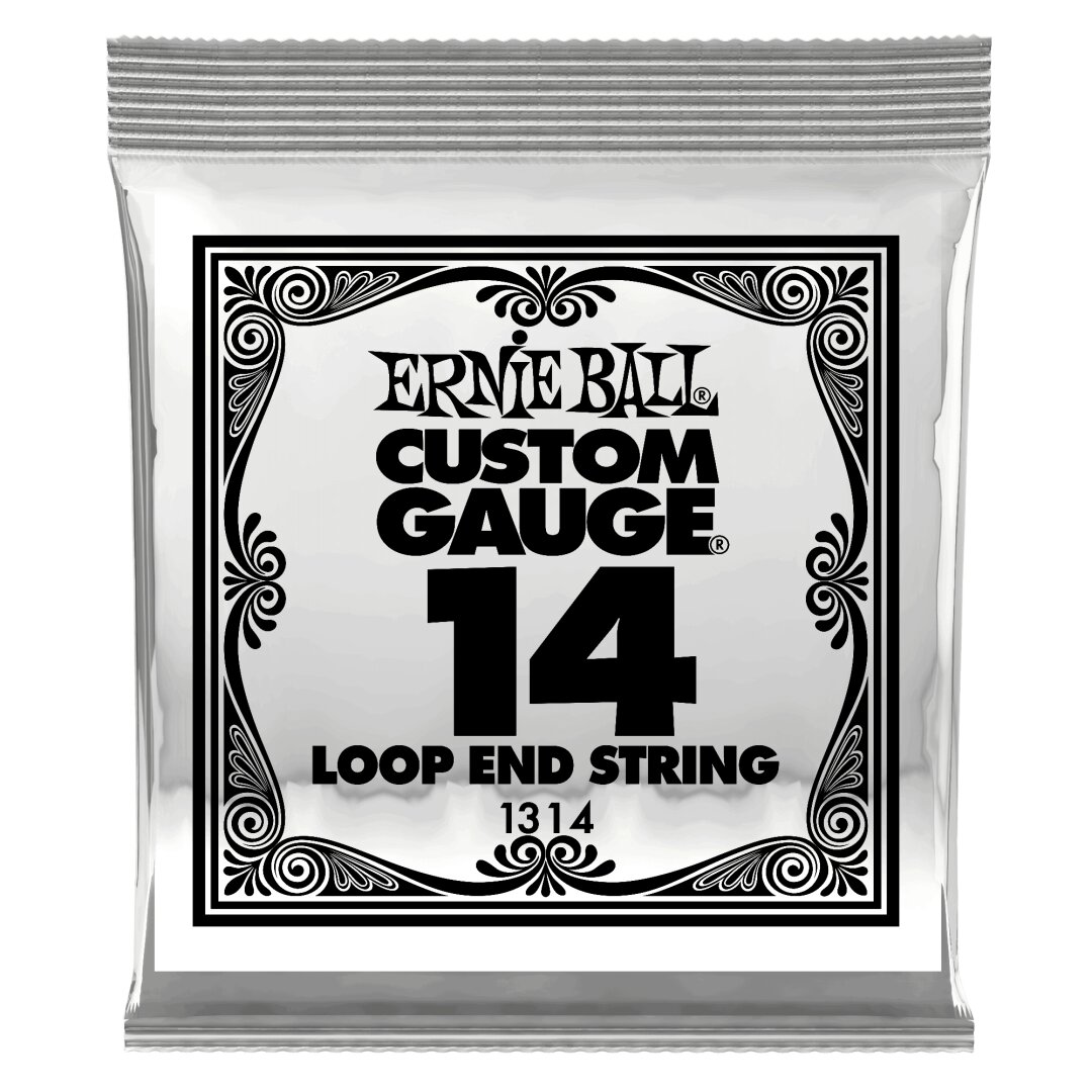 Ernie Ball .014 Loop End Stainless Steel Plain Banjo or Mandolin Guitar Strings 6