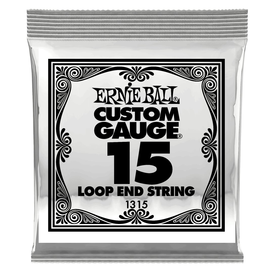 Ernie Ball .015 Loop End Stainless Steel Plain Banjo or Mandolin Guitar Strings 6