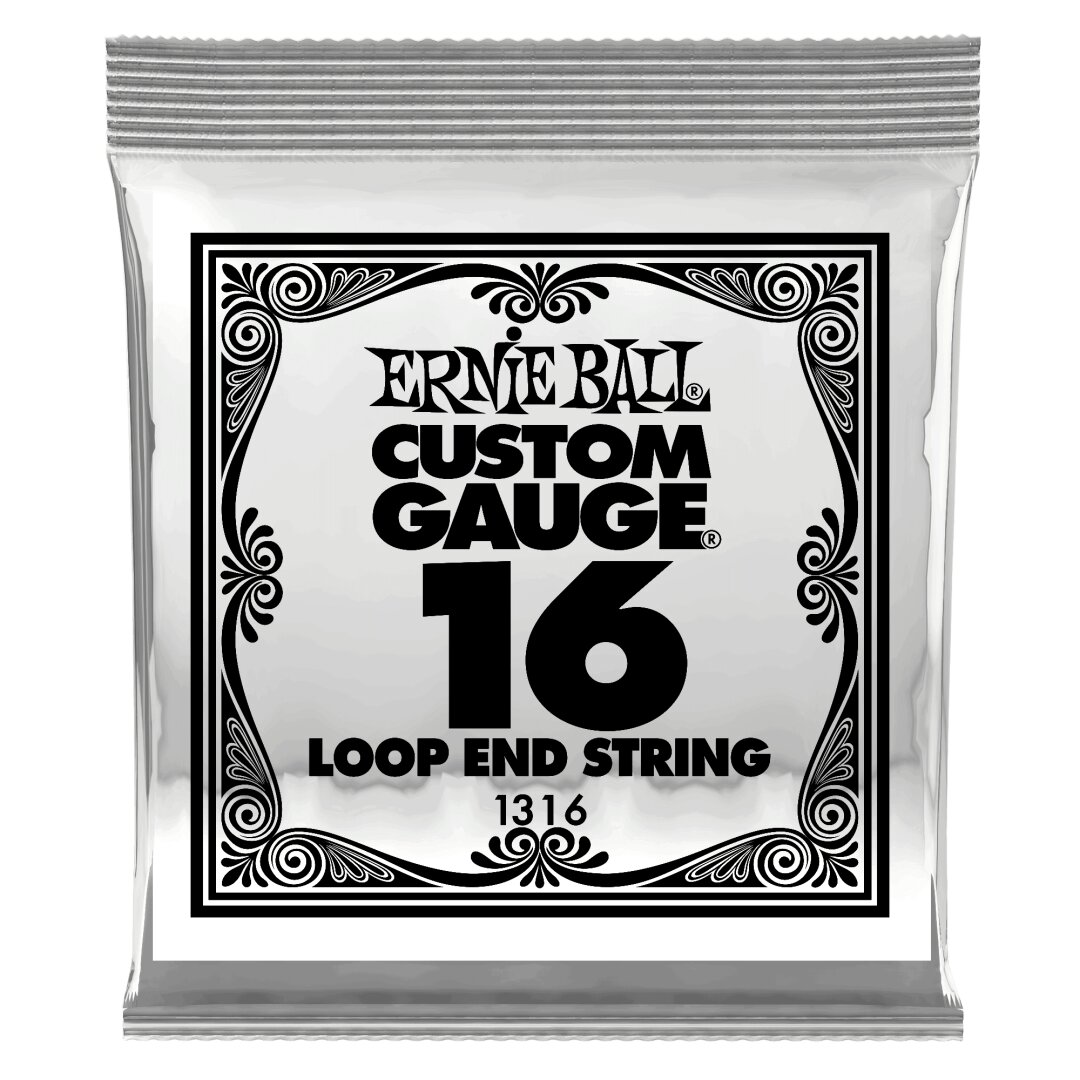 Ernie Ball .016 Loop End Stainless Steel Plain Banjo or Mandolin Guitar Strings 6