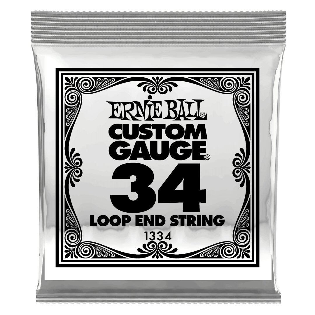 Ernie Ball .034 Loop End Stainless Steel Wound Banjo or Mandolin Guitar Strings 6