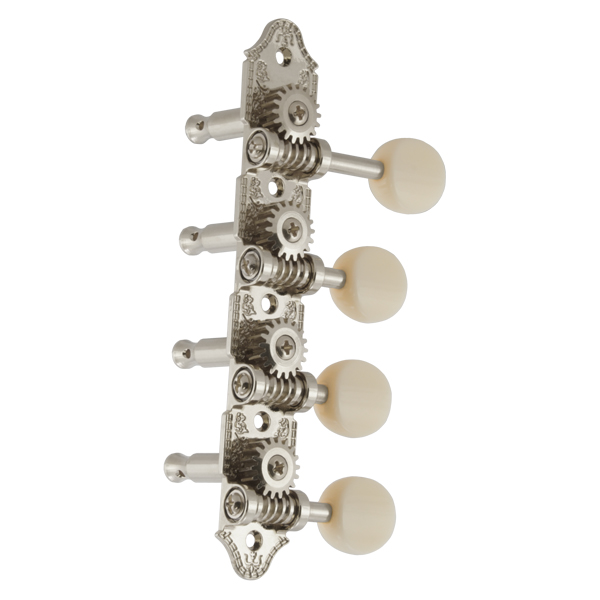 GROVER GROVER PROFESSIONAL MANDOLIN "F" VINTAGE NICKEL SET 8 4 + 4 ON PLATE W/ WHITE BUTTON