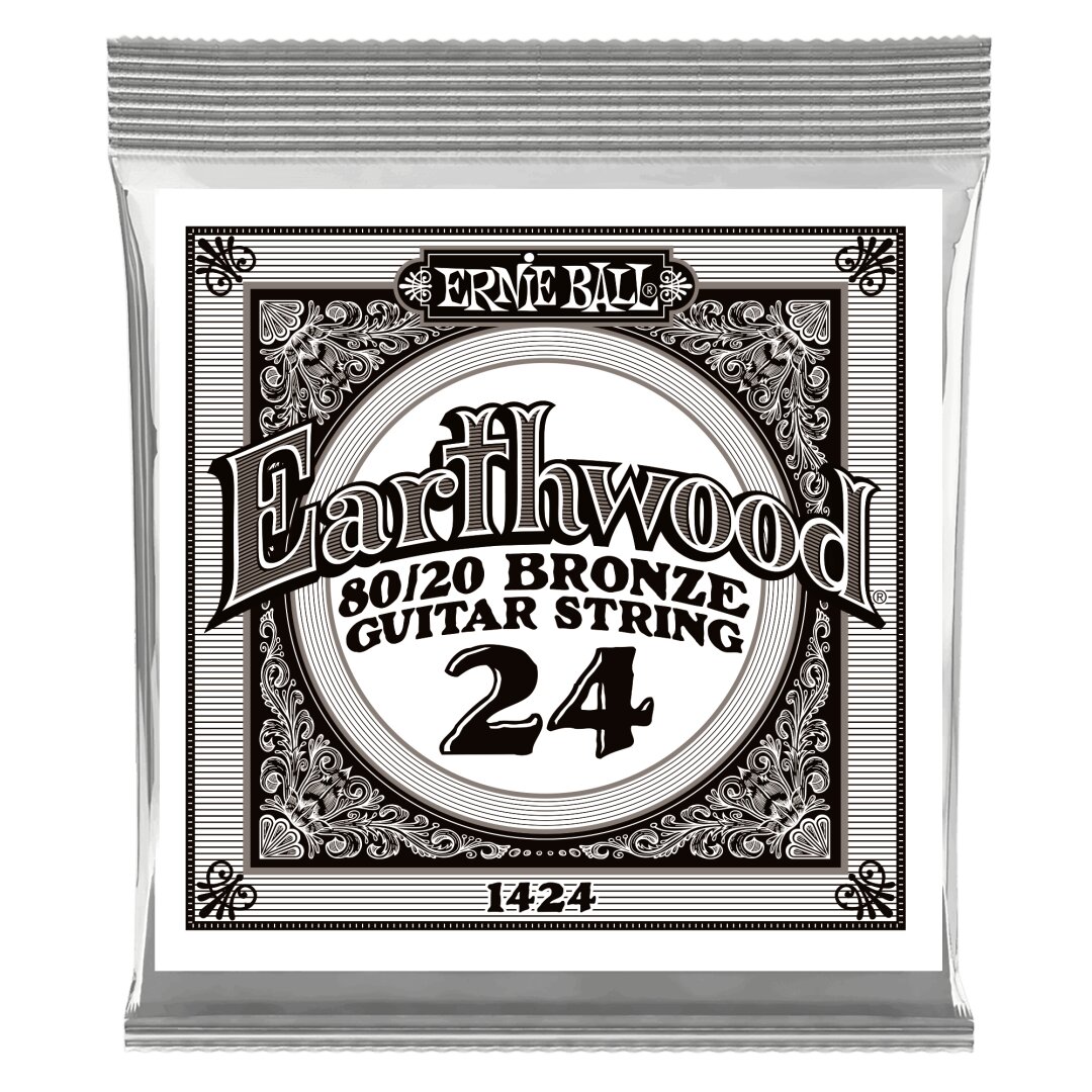 Ernie Ball .024 Earthwood 80/20 Bronze Acoustic Guitar Strings 6 Pack