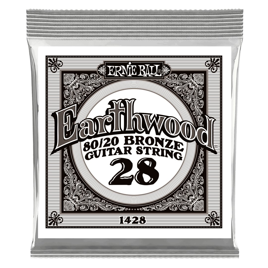 Ernie Ball .028 Earthwood 80/20 Bronze Acoustic Guitar Strings 6 Pack