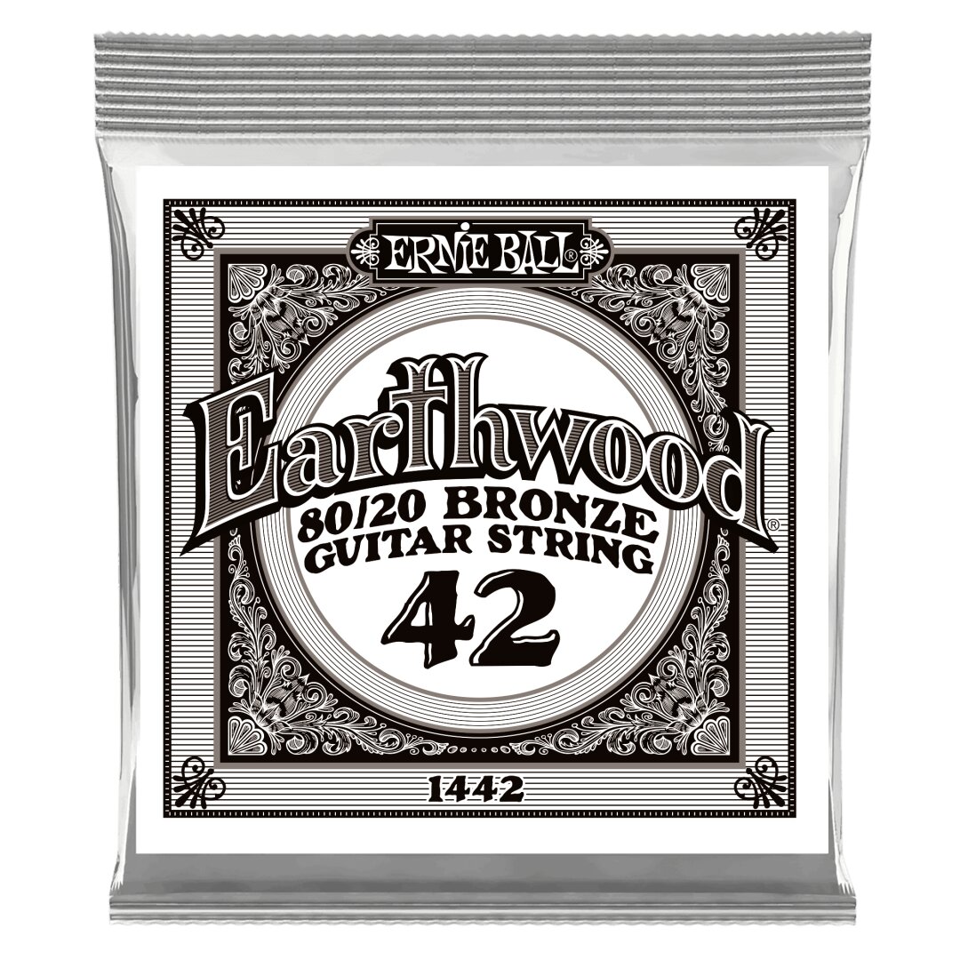 Ernie Ball .042 Earthwood 80/20 Bronze Acoustic Guitar Strings 6 Pack