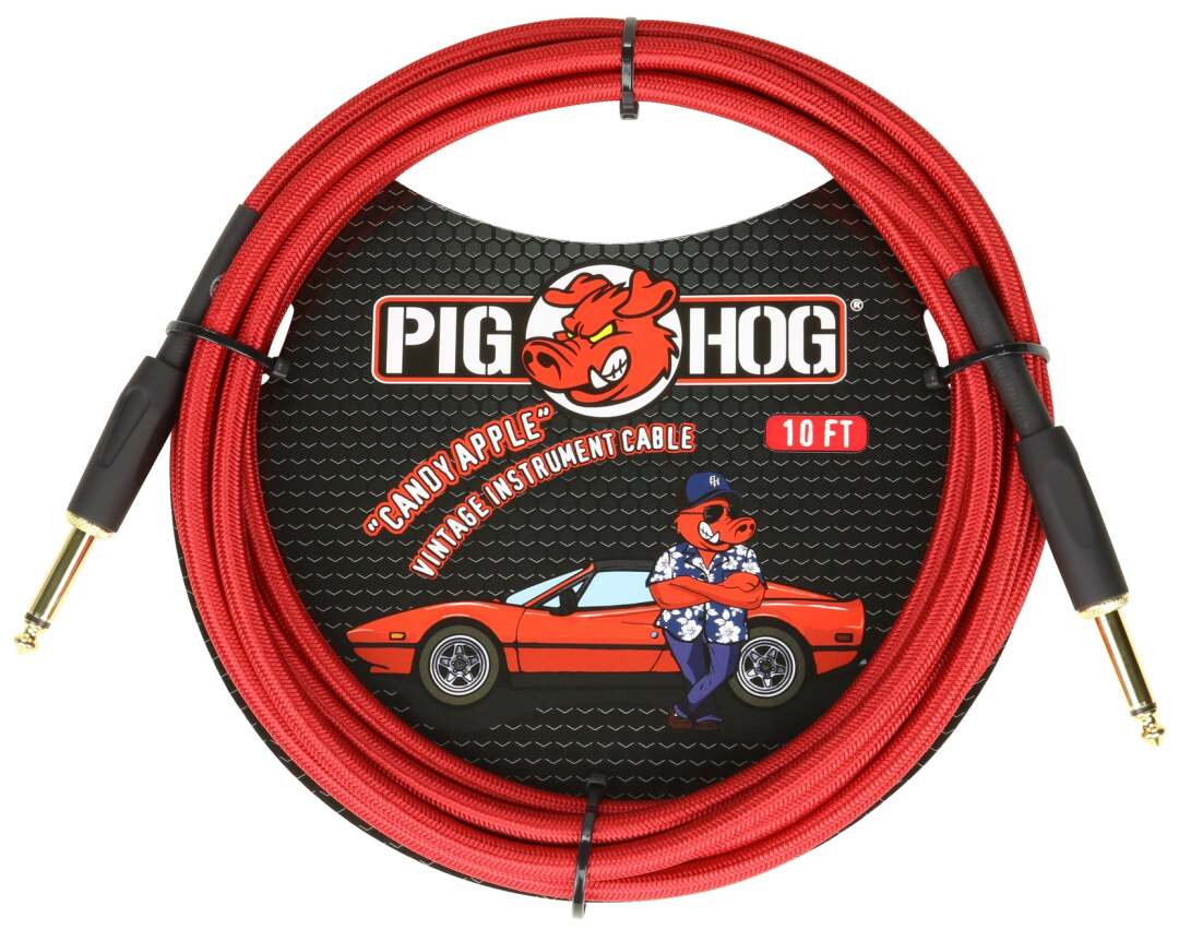Pig Hog Pig Hog PCH10 Instrument Cable. 10' - Candy Apple Red