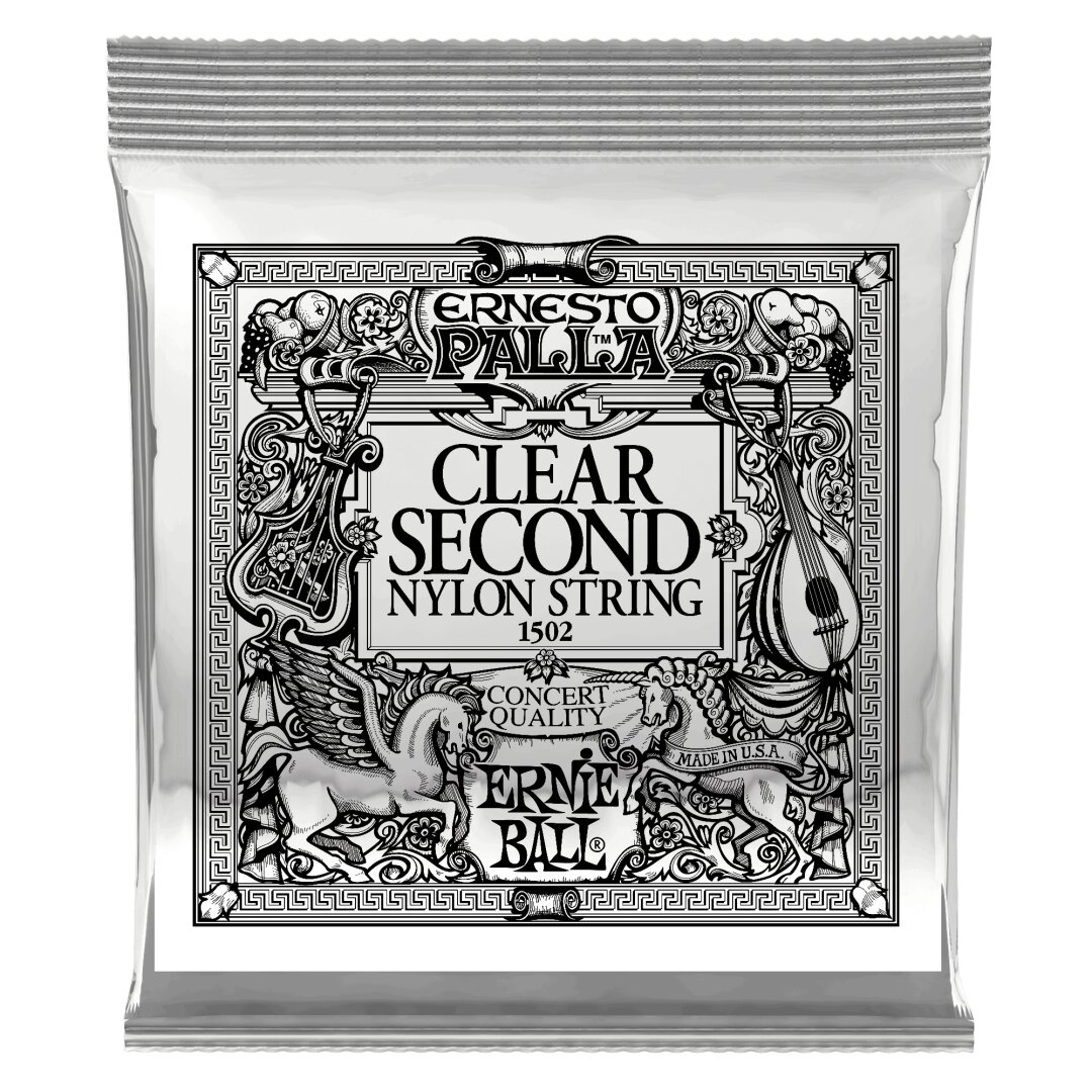Ernie Ball Clear 2nd Ernesto Palla Nylon Classical Guitar Strings 6 Pack