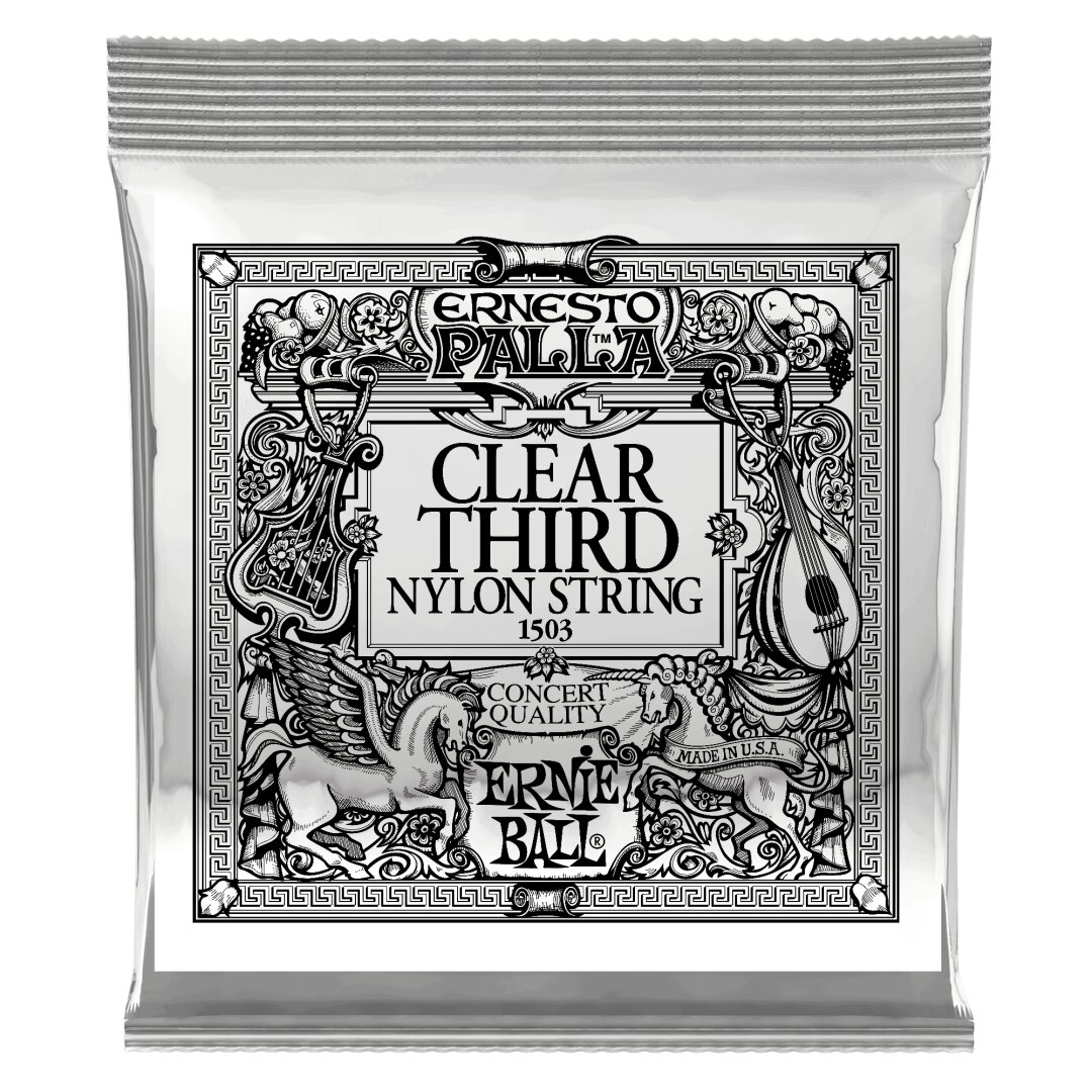 Ernie Ball Clear 3rd Ernesto Palla Nylon Classical Guitar Strings 6 Pack