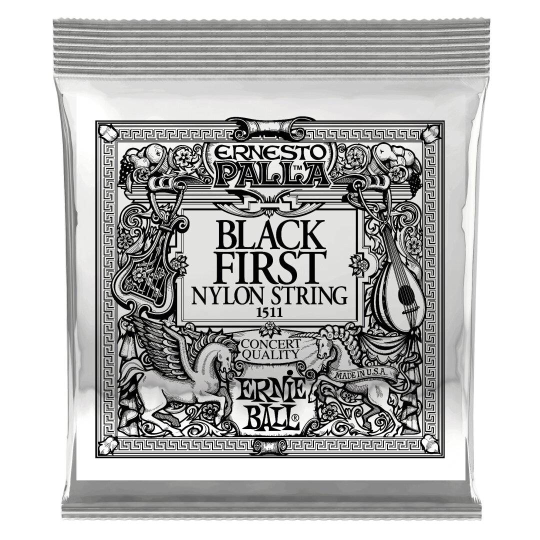 Ernie Ball Black 1st Ernesto Palla Nylon Classical Guitar Strings 6 Pack