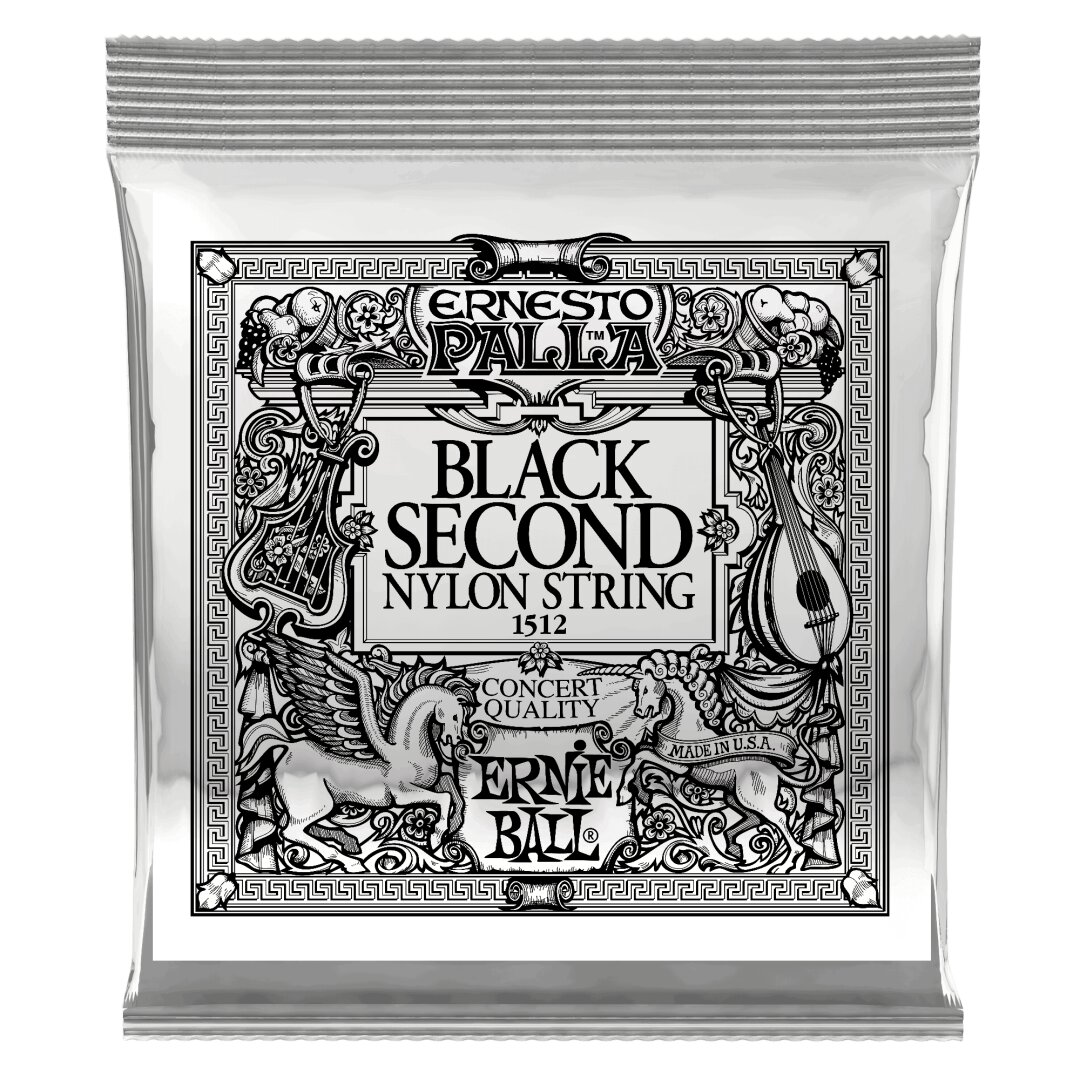 Ernie Ball Black 2nd Ernesto Palla Nylon Classical Guitar Strings 6 Pack