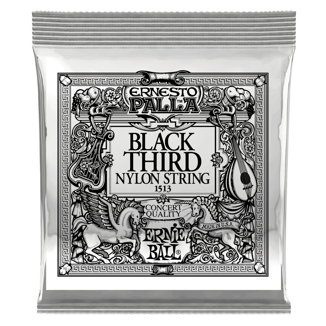 Ernie Ball Black 3rd Ernesto Palla Nylon Classical Guitar Strings 6 Pack