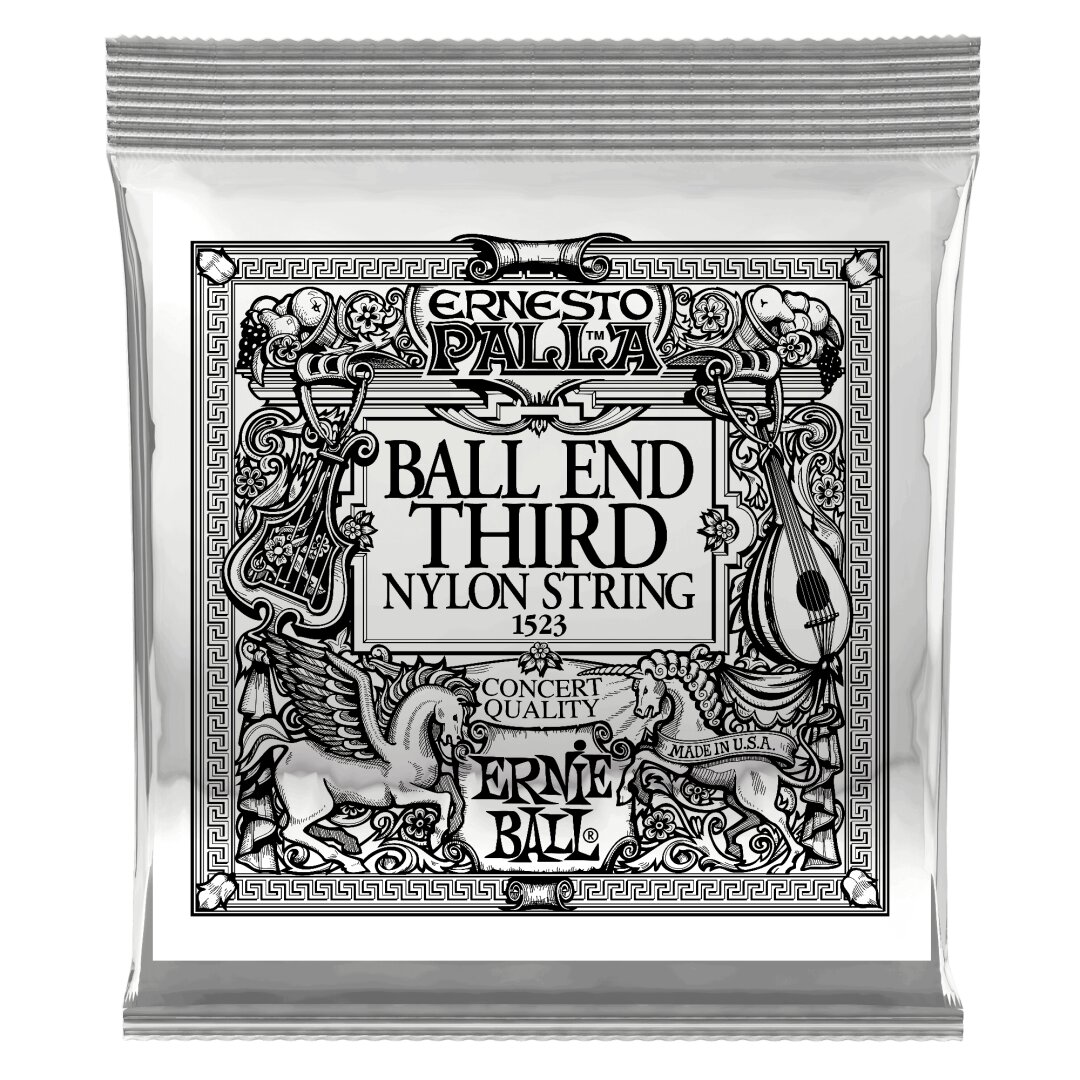 Ernie Ball Black 3rd Ernesto Palla Nylon Ball End Classical Guitar Strings 6 Pack