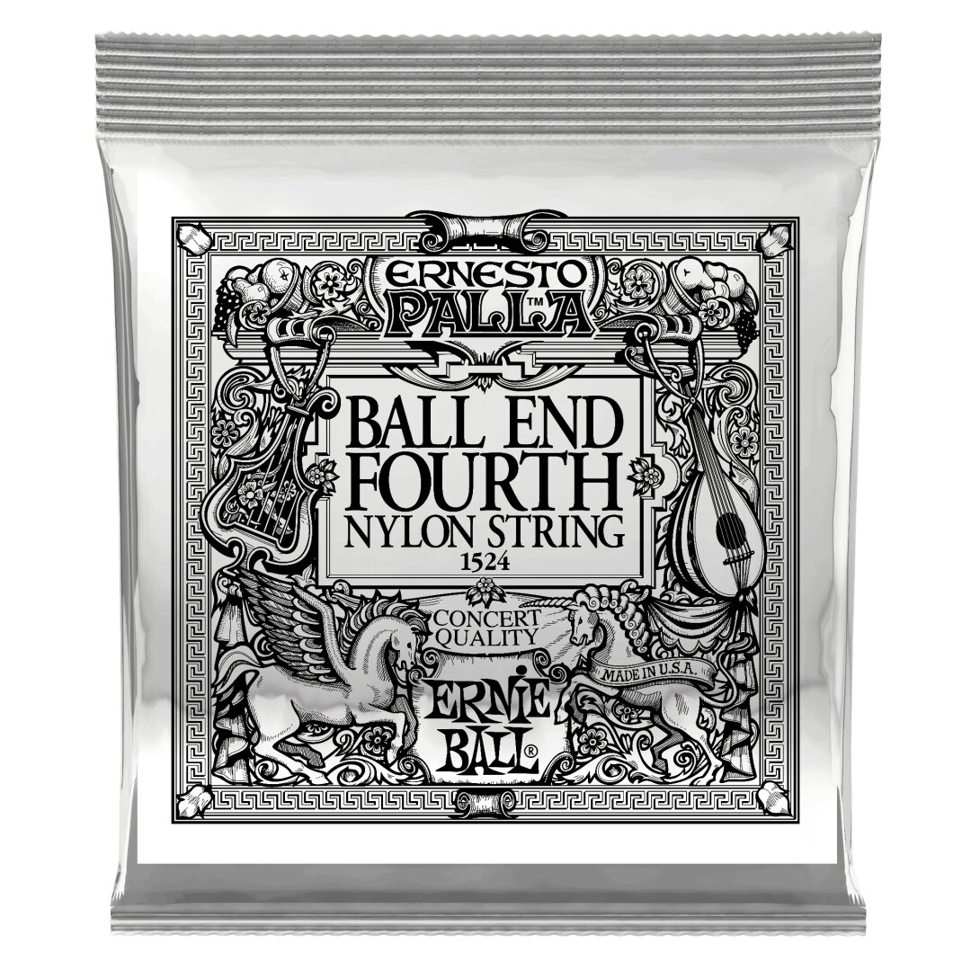 Ernie Ball Gold 4th Ernesto Palla Nylon Ball End Classical Guitar Strings 6 Pack
