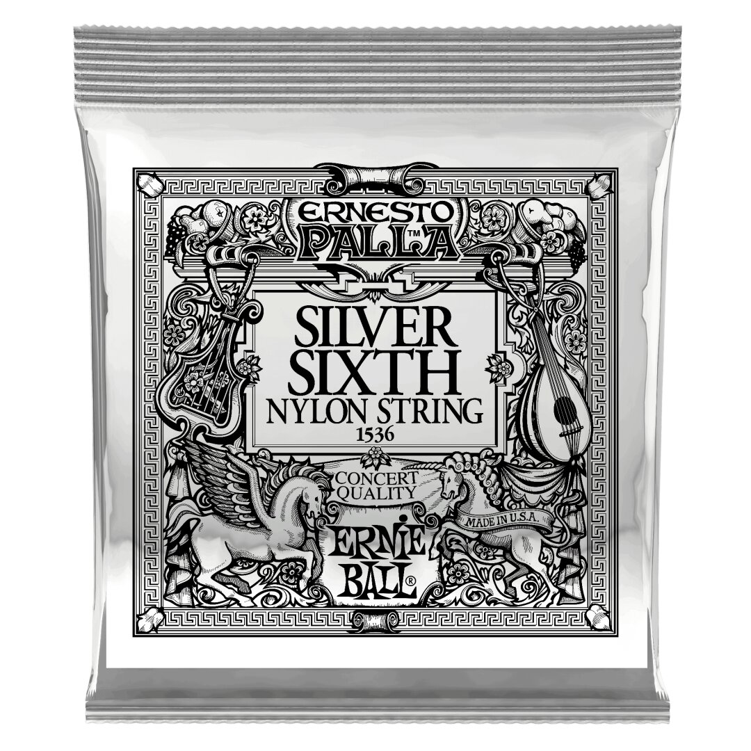 Ernie Ball Silver 6th Ernesto Palla Nylon Classical Guitar Strings 6 Pack