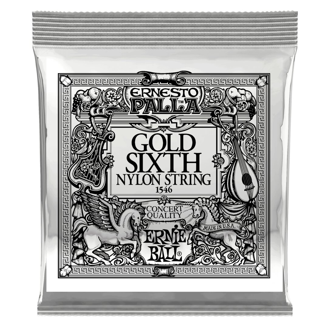 Ernie Ball Gold 6th Ernesto Palla Nylon Classical Guitar Strings 6 Pack