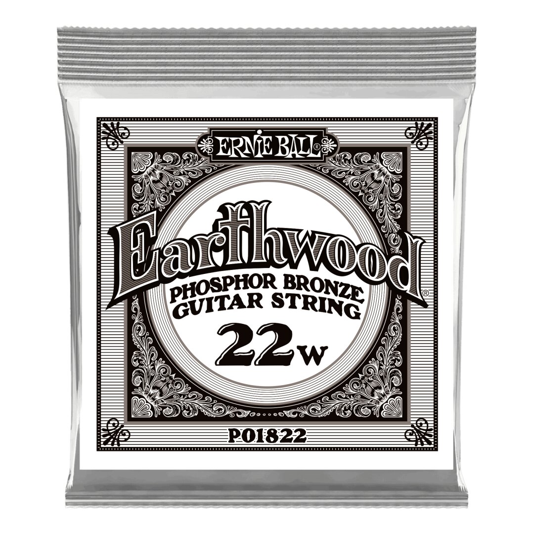 Ernie Ball .022 Earthwood Phosphor Bronze Acoustic Guitar Strings 6 Pack