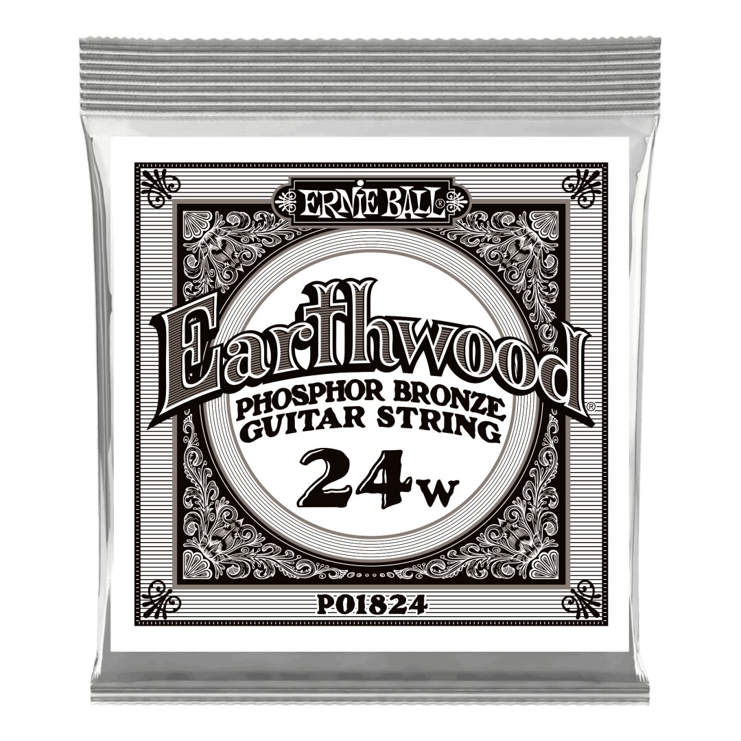 Ernie Ball .024 Earthwood Phosphor Bronze Acoustic Guitar Strings 6 Pack