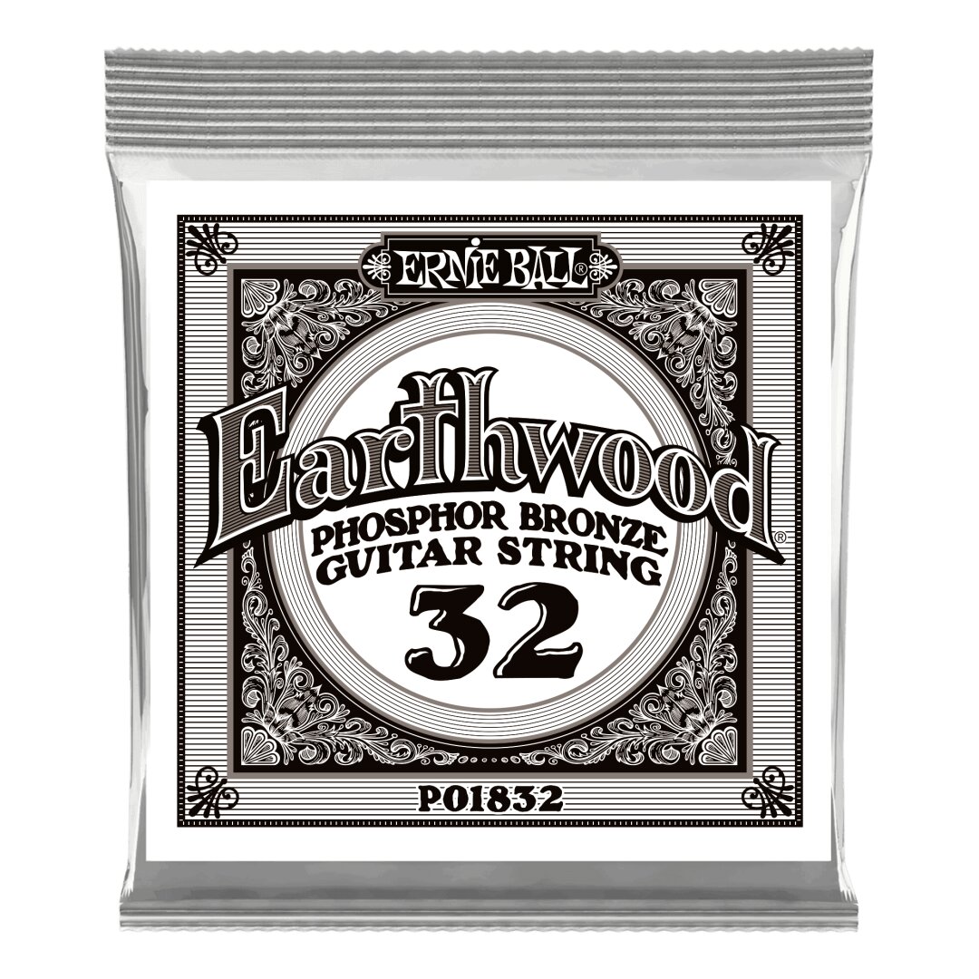 Ernie Ball .032 Earthwood Phosphor Bronze Acoustic Guitar Strings 6 Pack