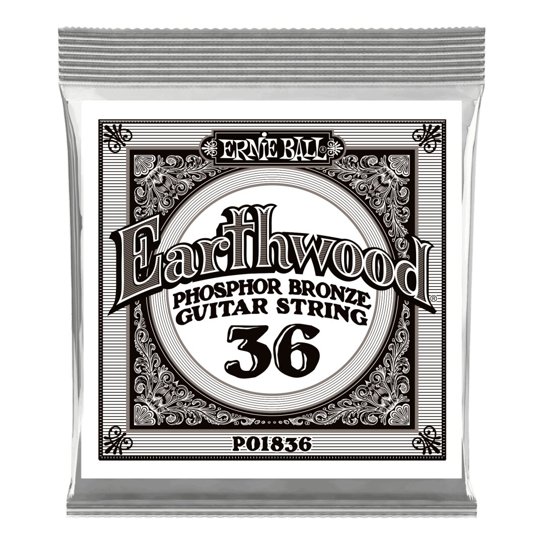 Ernie Ball .036 Earthwood Phosphor Bronze Acoustic Guitar Strings 6 Pack