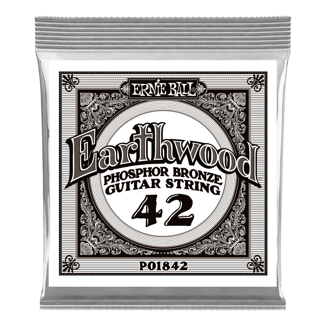 Ernie Ball .042 Earthwood Phosphor Bronze Acoustic Guitar Strings 6 Pack