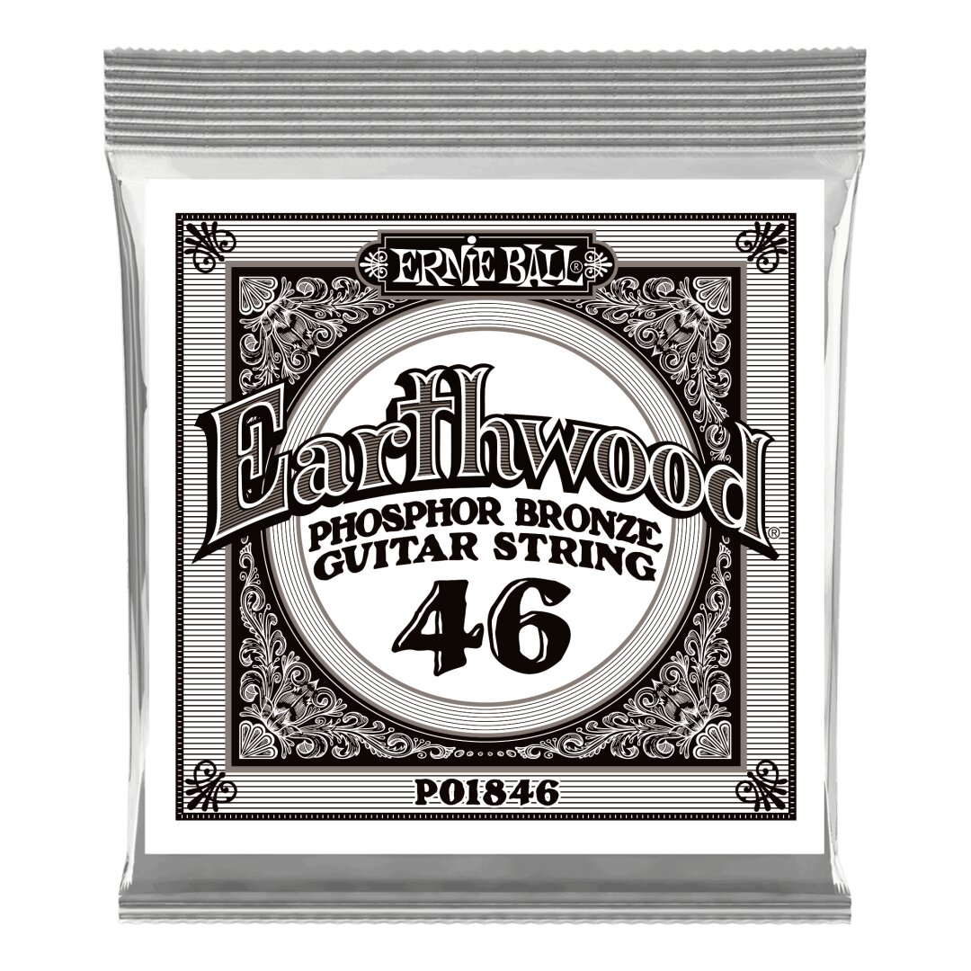 Ernie Ball .046 Earthwood Phosphor Bronze Acoustic Guitar Strings 6 Pack