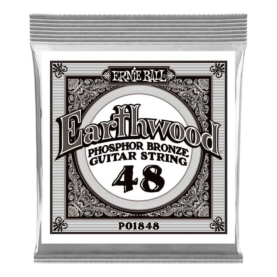 Ernie Ball .048 Earthwood Phosphor Bronze Acoustic Guitar Strings 6 Pack