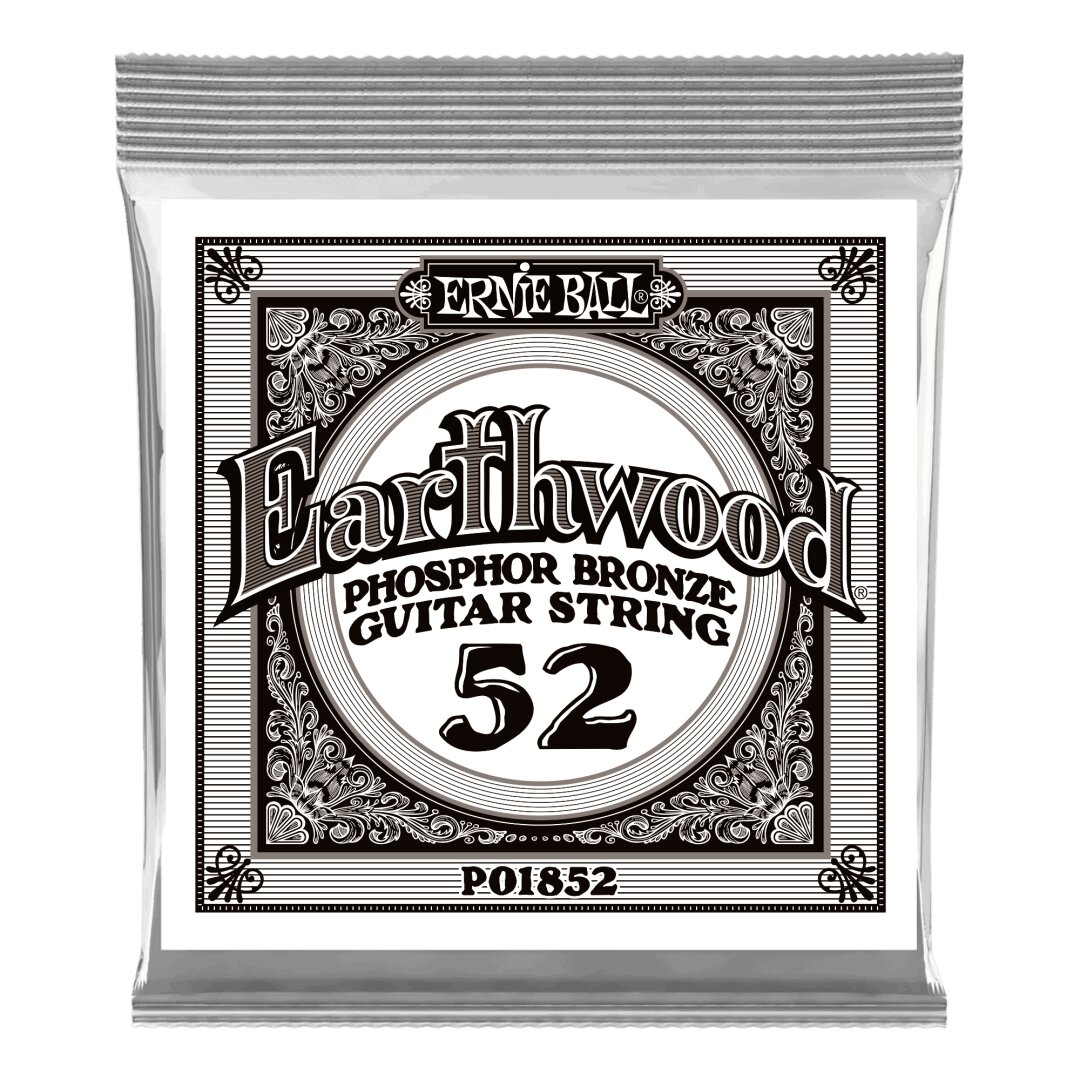 Ernie Ball .052 Earthwood Phosphor Bronze Acoustic Guitar Strings 6 Pack