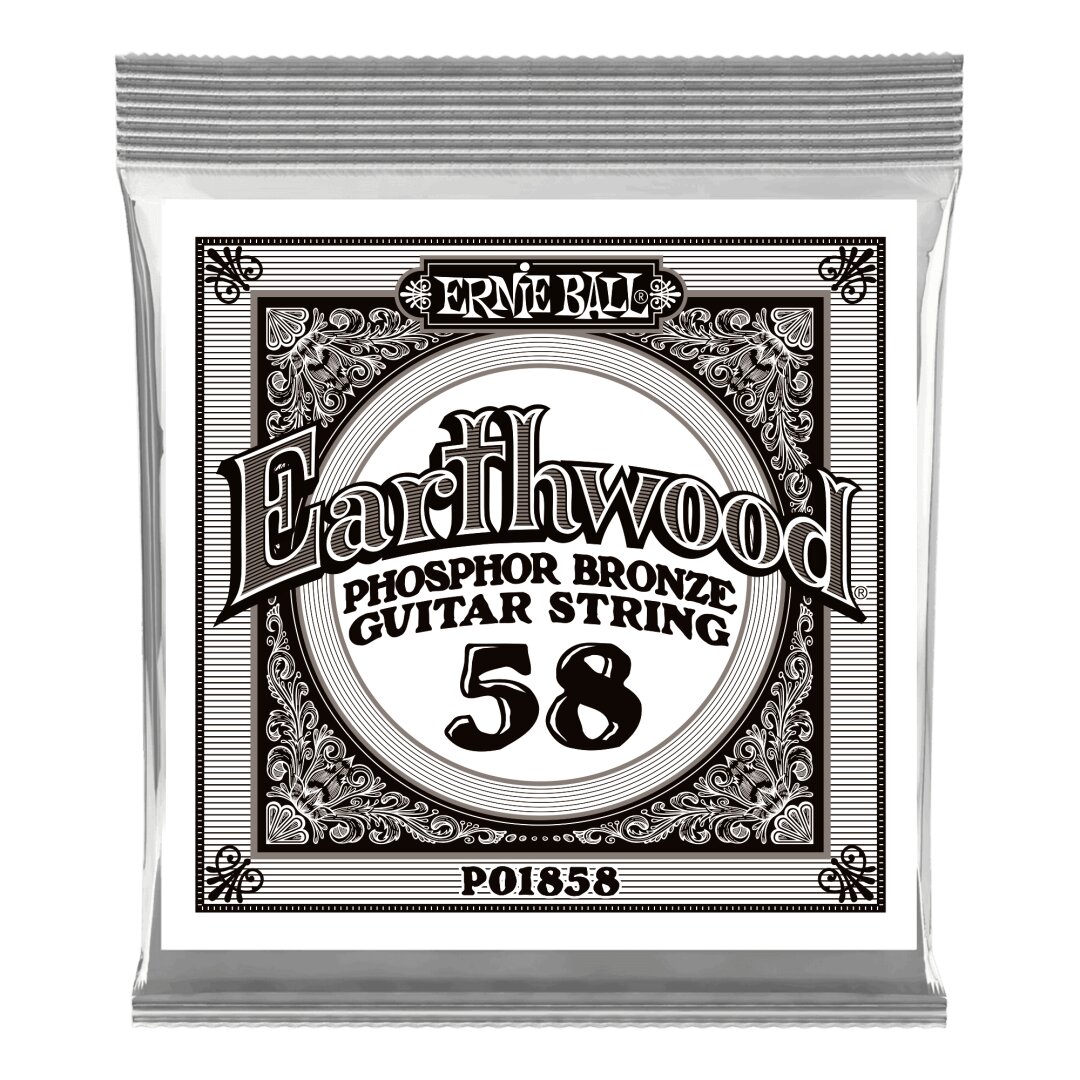 Ernie Ball .058 Earthwood Phosphor Bronze Acoustic Guitar Strings 6 Pack