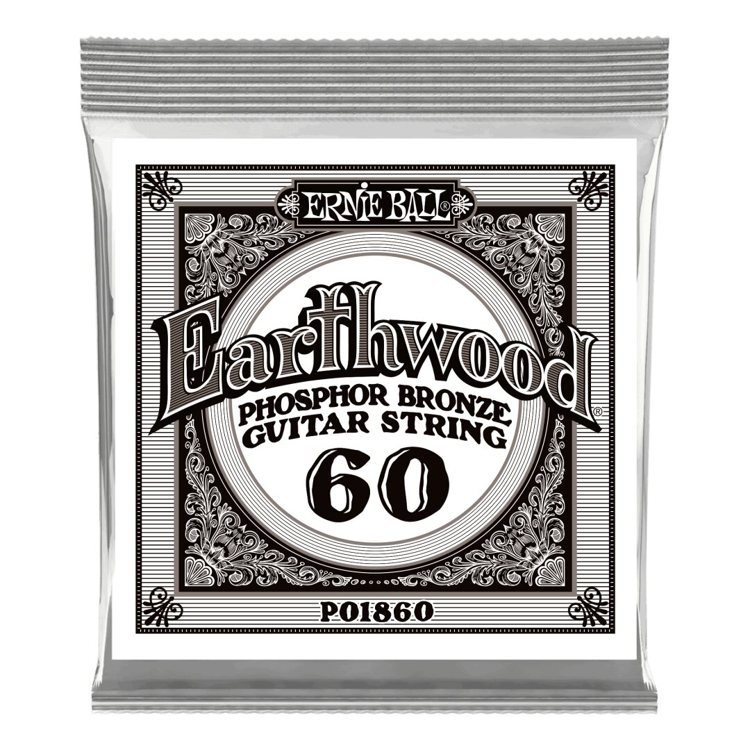 Ernie Ball .060 Earthwood Phosphor Bronze Acoustic Guitar Strings 3 Pack