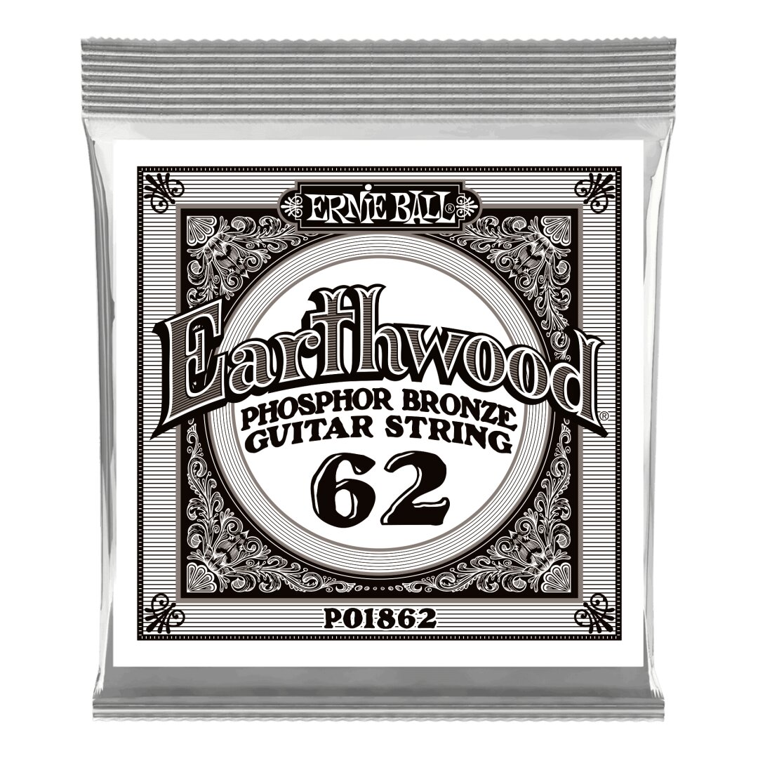Ernie Ball .062 Earthwood Phosphor Bronze Acoustic Guitar Strings 3 Pack