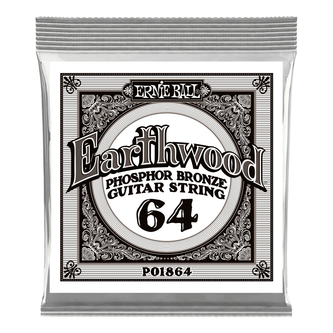 Ernie Ball .064 Earthwood Phosphor Bronze Acoustic Guitar Strings 3 Pack