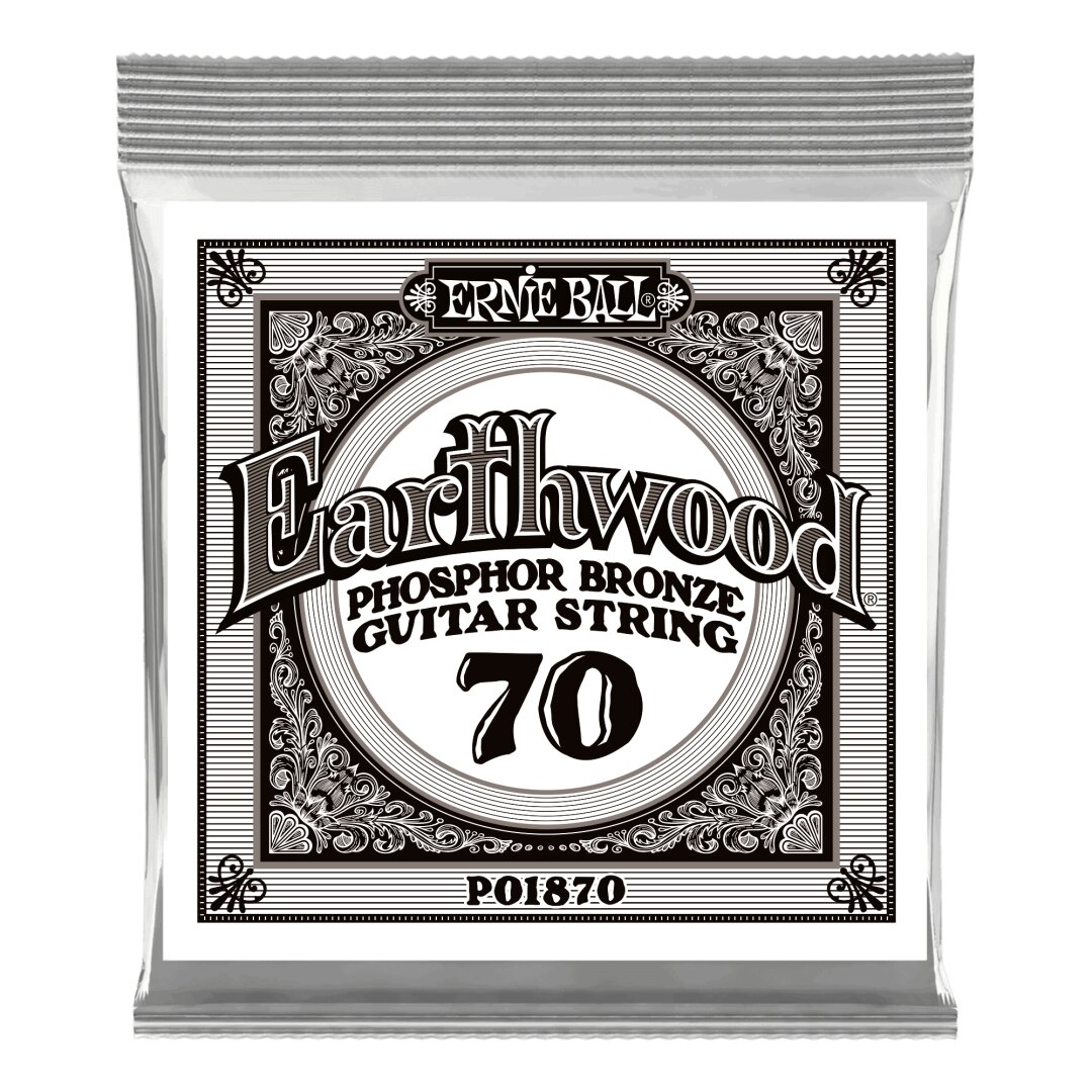 Ernie Ball .070 Earthwood Phosphor Bronze Acoustic Guitar Strings 3 Pack