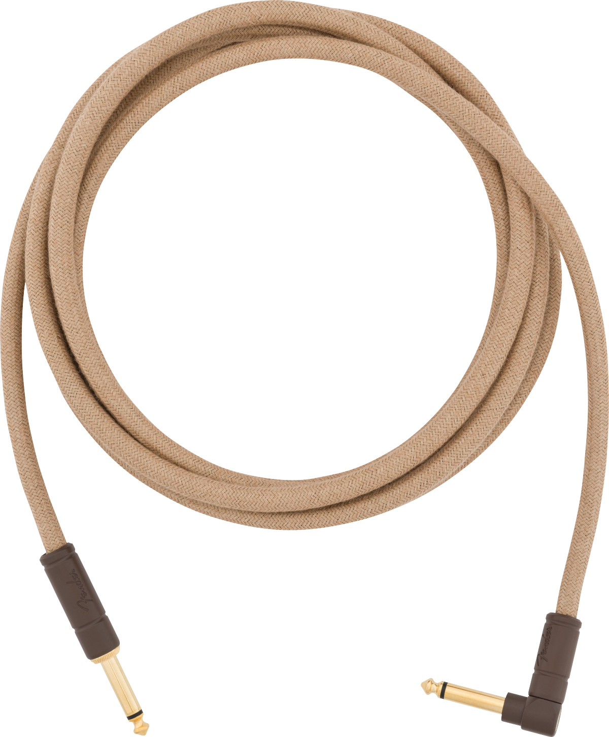 FENDER FENDER 10' PURE HEMP INSTRUMENT CABLE, NATURAL, RIGHT ANGLE