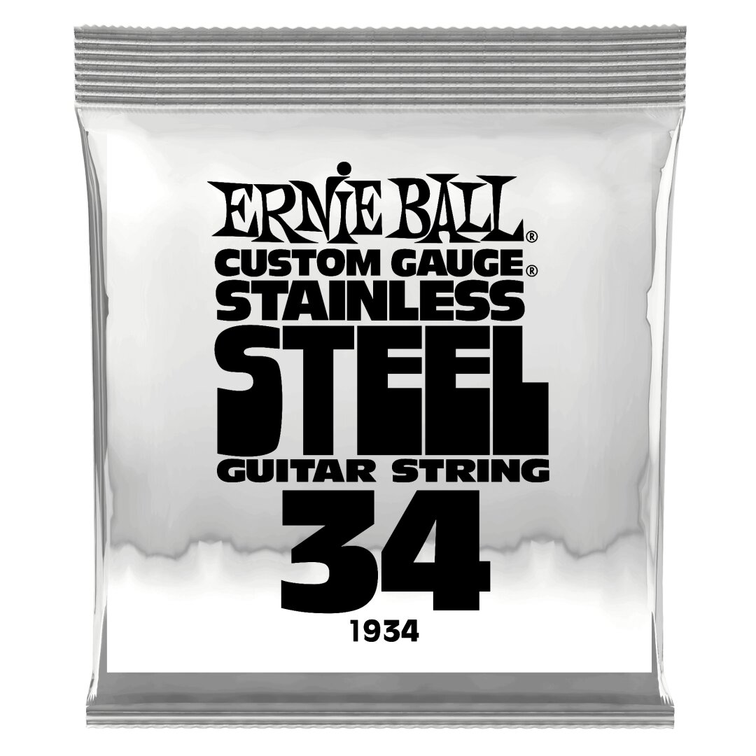 Ernie Ball .034 Stainless Steel Wound Electric Guitar Strings 6 Pack