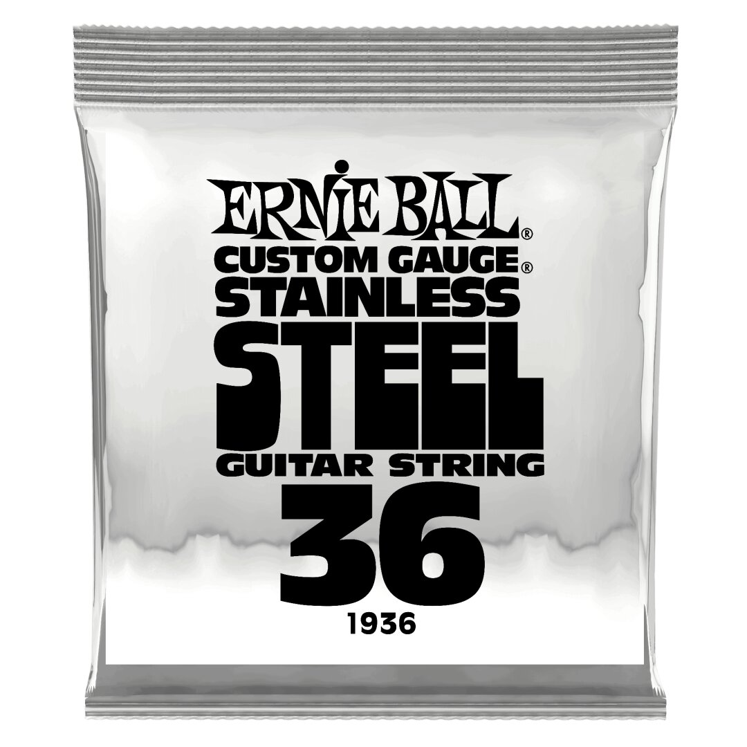 Ernie Ball .036 Stainless Steel Wound Electric Guitar Strings 6 Pack