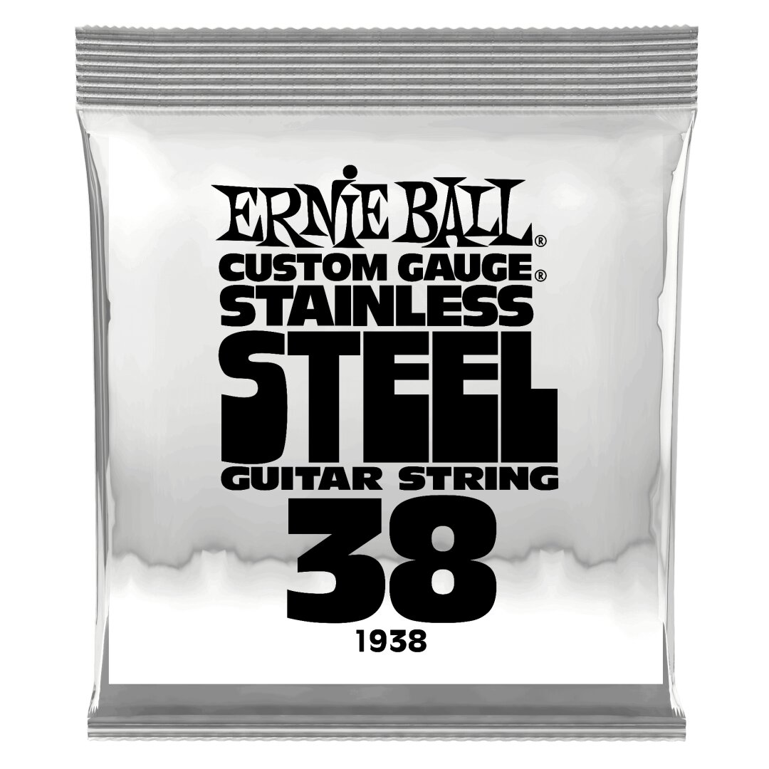 Ernie Ball .038 Stainless Steel Wound Electric Guitar Strings 6 Pack