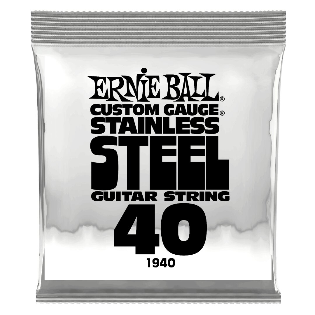 Ernie Ball .040 Stainless Steel Wound Electric Guitar Strings 6 Pack