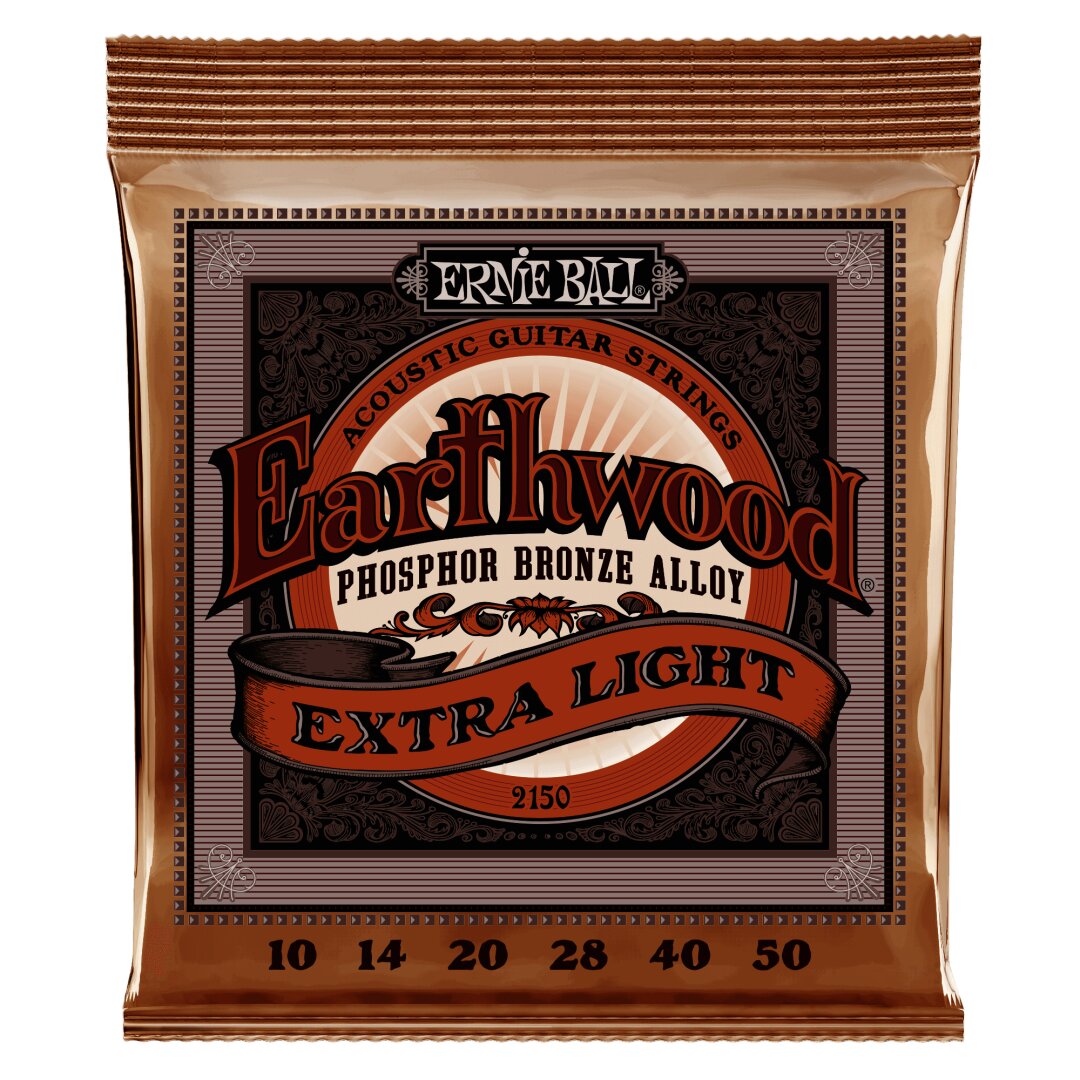 Ernie Ball Earthwood Extra Light Phosphor Bronze Acoustic Guitar Strings - 10-50