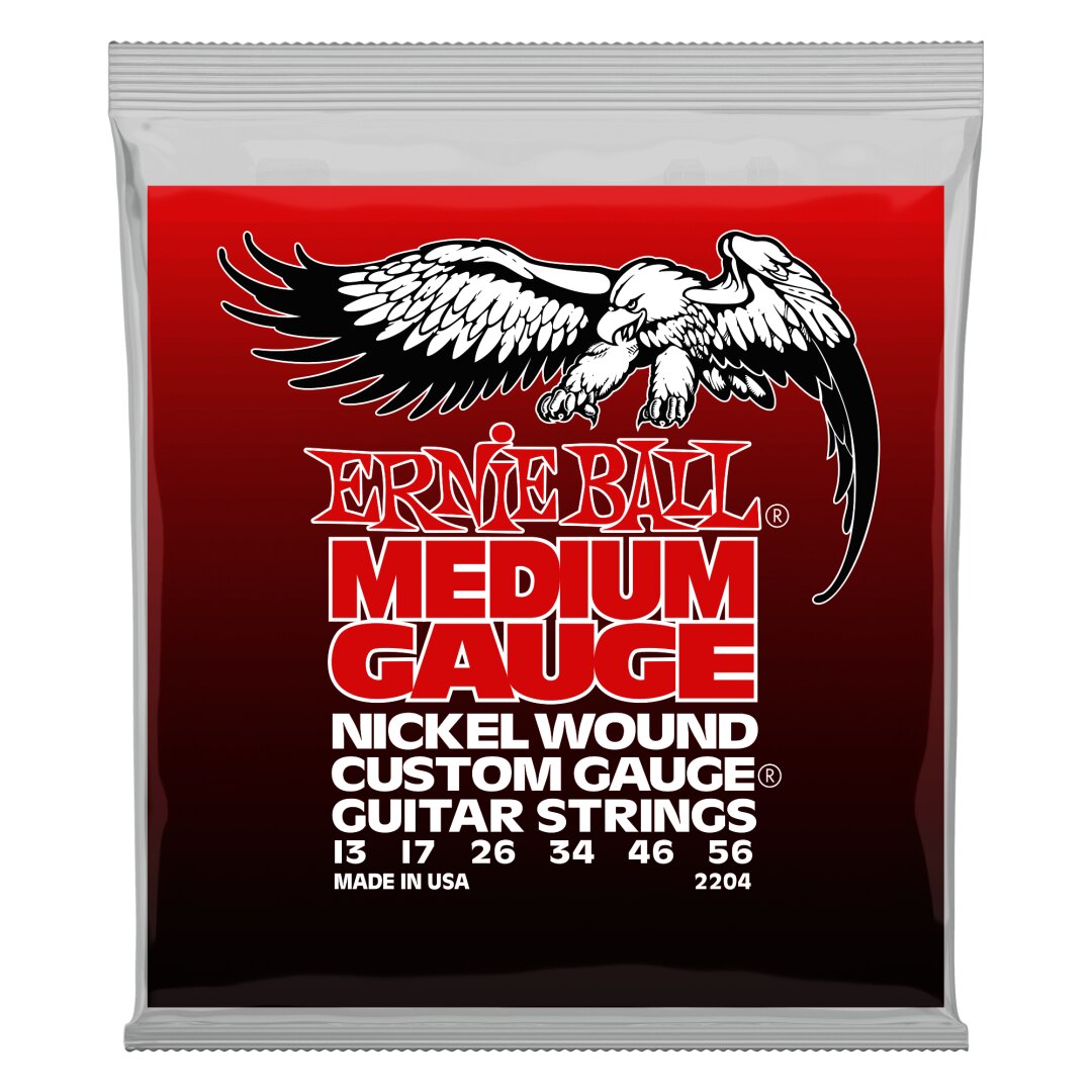 Ernie Ball Medium Nickel Wound w/ wound G Electric Guitar Strings - 13-56 Gauge