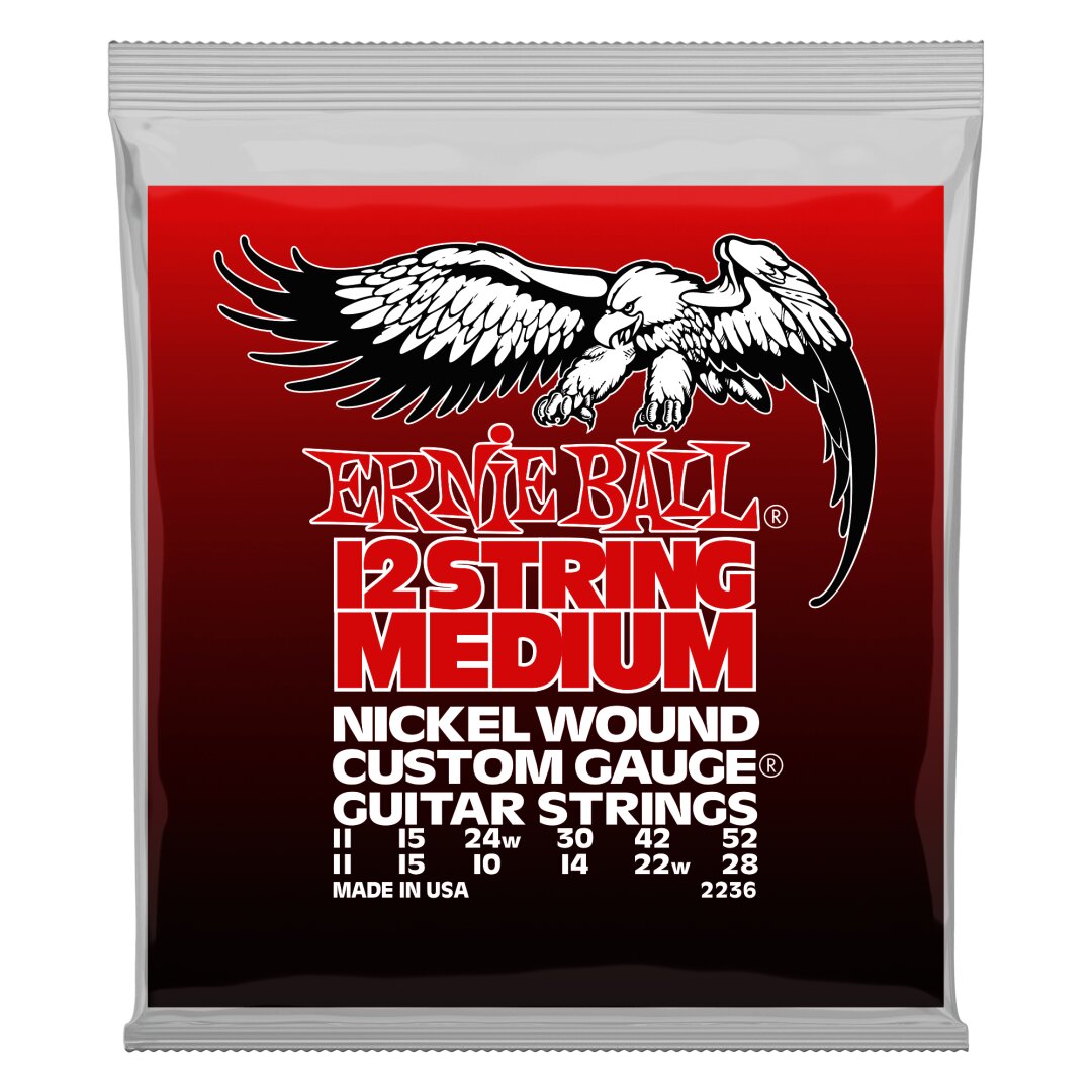 Ernie Ball Medium 12-String Nickel Wound Electric Guitar Strings - 11-52 Gauge