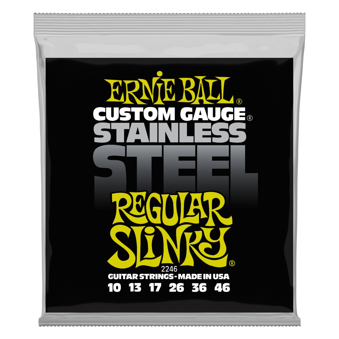 Ernie Ball Regular Slinky Stainless Steel Wound Electric Guitar Strings - 10-46 G