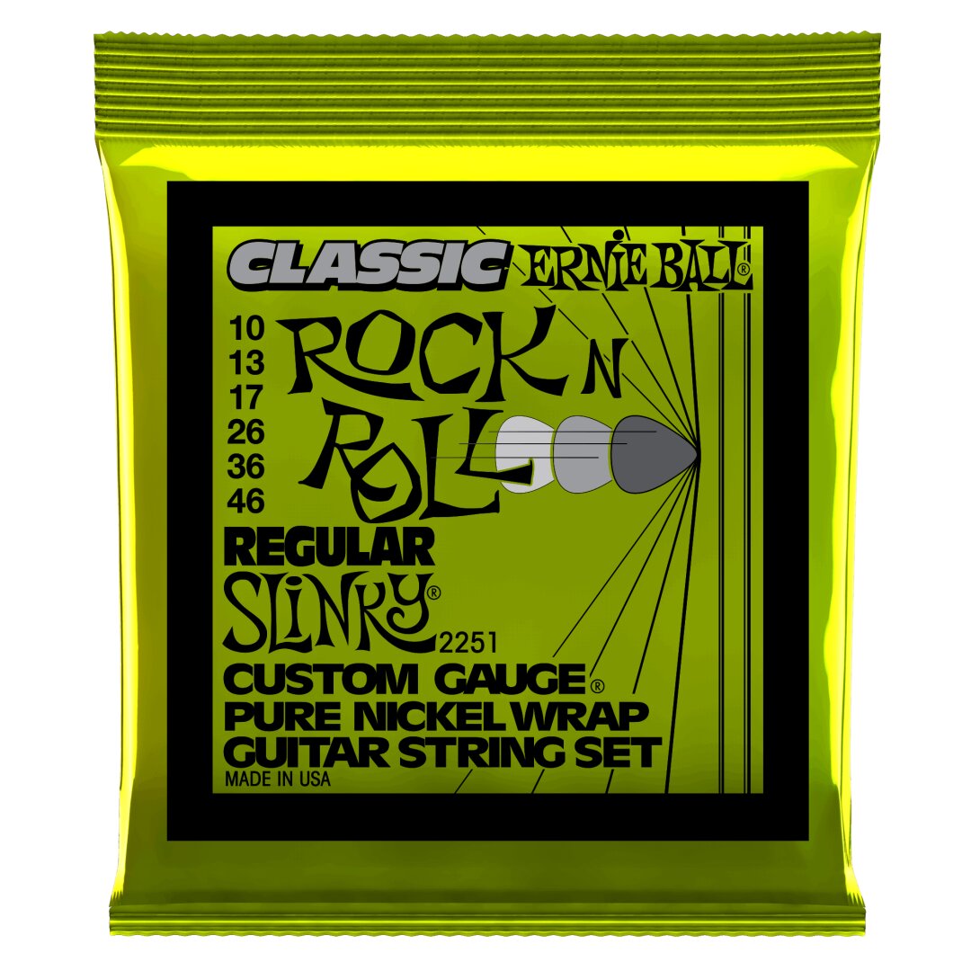 Ernie Ball Regular Slinky Classic Rock n Roll Pure Nickel Wrap Electric Guitar St