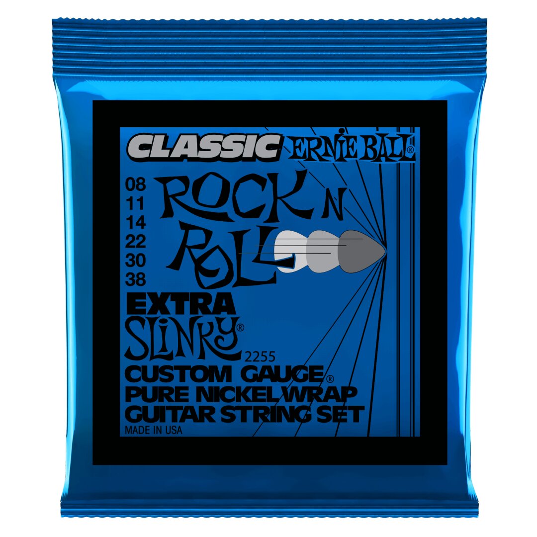 Ernie Ball Extra Slinky Classic Rock n Roll Pure Nickel Wrap Electric Guitar Stri