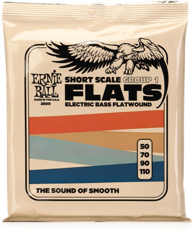 Ernie Ball Ernie Ball 2800 Flatwound Short-scale Electric Bass Guitar Strings, .0