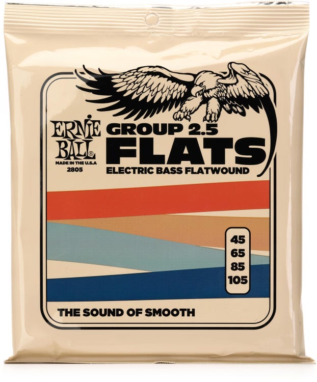 Ernie Ball Ernie Ball 2805 Flatwound Long-scale Electric Bass Guitar Strings, .04